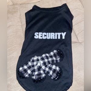 Security Dog Shirt-size large and bonus black/white check socks